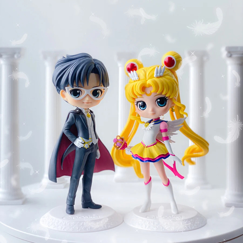 Action Figure Sailor Moon e Tuxedo Mask Q Posket | Banpresto (Pretty Guardian Sailor Moon Cosmos)