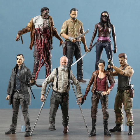 Action Figure The Walking Dead McFarlane | Hershel, Abraham, Rick, The Governor, Carol, Michonne e Bungee Walker