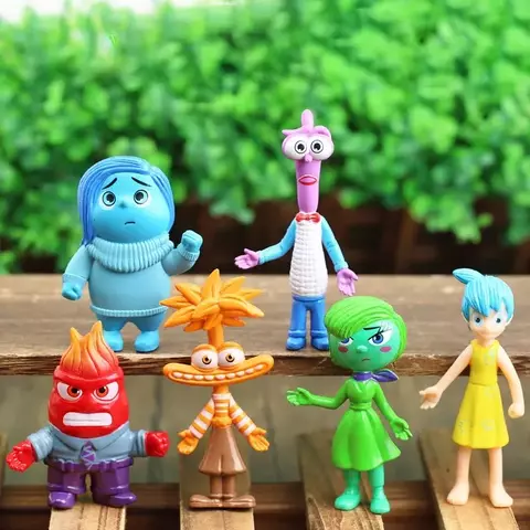 Conjunto 6 Miniaturas Divertida Mente 2 | Alegria, Tristeza, Raiva, Medo, Nojinho e Ansiedade