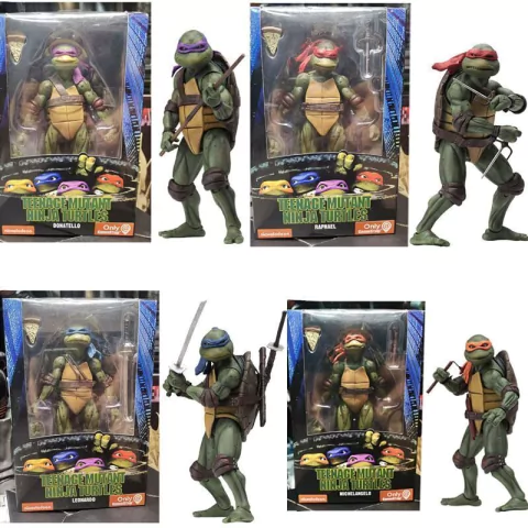 Action Figure Tartarugas Ninja (1990) Neca | Leonardo, Raphael, Donatello e Michelangelo (Filme Versão)