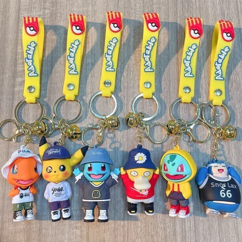 Chaveiro Pokémon Hip Hop | Bulbasaur, Charmander, Squirtle, Pikachu, Snorlax e Psyduck