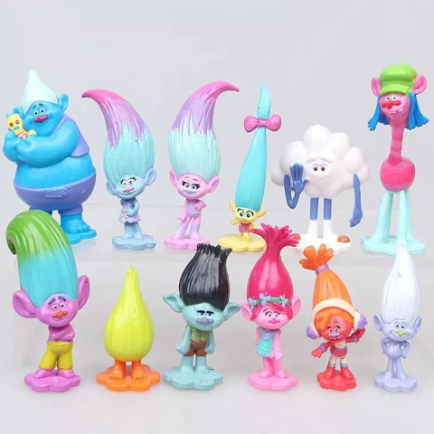 Conjunto 12 Miniaturas Trolls Personagens | DreamWorks