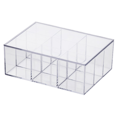 Caixa Organizadora Acrílico com Divisórias e Tampa Elegance 22,5x16,5x8,5 cm - comprar online