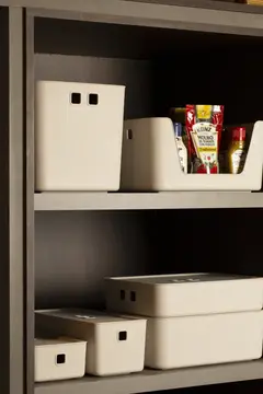 Organizador com Tampa Fly 5 l 34x15x12 cm - Creme - Lavize