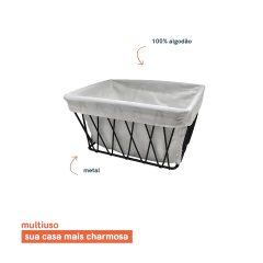 Cesto Aramado Com Forro - P na internet