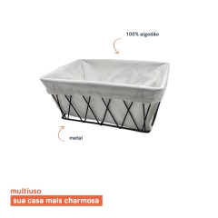 Cesto Aramado Com Forro - M na internet