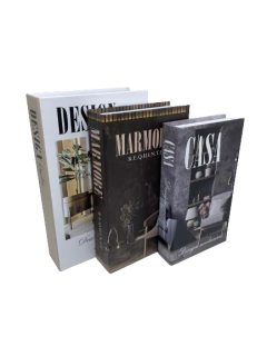 Kit 3 Livros Caixa - Design Rústico - comprar online