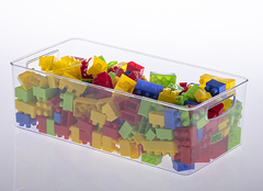 Cesto Organizador Acrílico Diamond 40x21x13 cm - comprar online