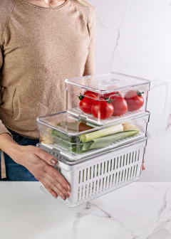 Organizador Acrílico de Geladeira Com Cesto Clear Fresh 2,8 litros - comprar online