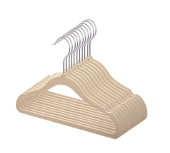Kit 25 Cabides Veludo Infantil - Bege