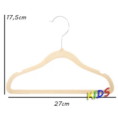 Kit 50 Cabides Veludo Infantil - Bege na internet