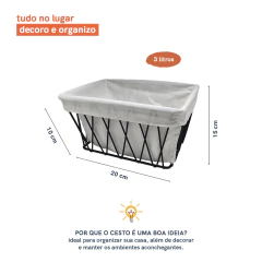 Cesto Aramado Com Forro - P - comprar online