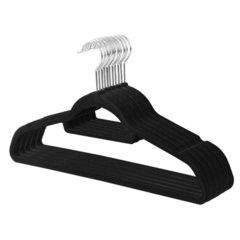 Kit 50 Cabides de Veludo - Preto