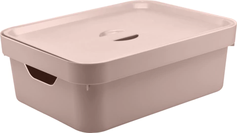 Caixa Organizadora Cube M 10,5 litros Com Tampa - Rosa