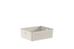 Cesto Flow Bege 27x22x9 cm