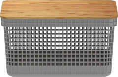 Cesto Organizador Grid Tampa Bambu 8 l Chumbo na internet