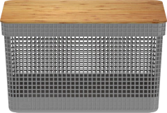 Cesto Organizador Grid Tampa Bambu 20 l Chumbo na internet