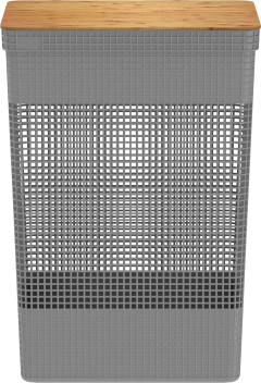 Cesto De Roupas Grid Tampa Bambu 49 l Chumbo na internet
