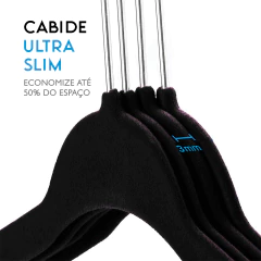 Kit 50 Cabides Veludo - Preto
