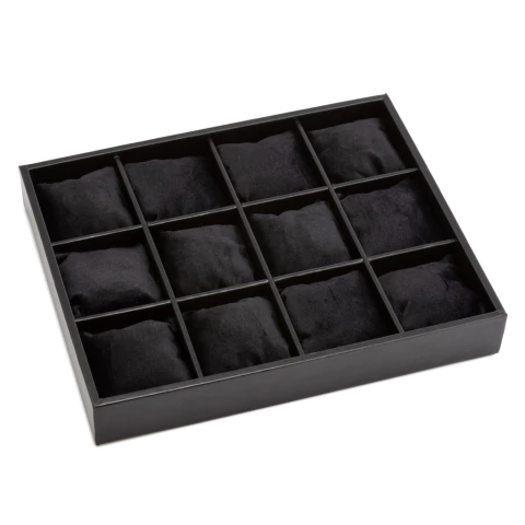 Bandeja Com Almofadas 12 Relógios Vinil Preto
