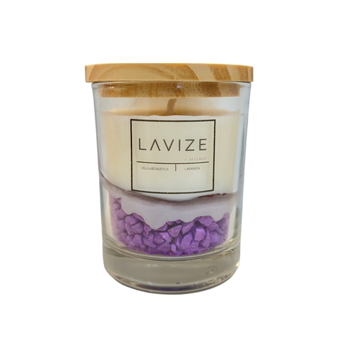 Vela Aromatizada Pedras - Lavanda