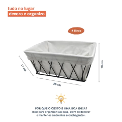 Cesto Aramado Com Forro - M - comprar online