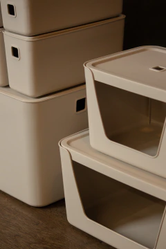 Imagem do Organizador com Tampa Fly 1,5 l 26x10x8 cm - Creme