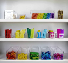 Cesto Organizador Acrílico Clear com Tampa 30x15x13 cm na internet