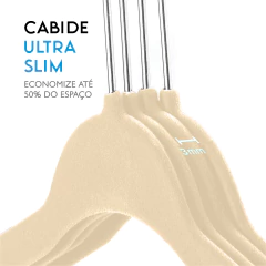 Kit 50 Cabides Veludo - Bege - loja online