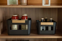 Imagem do Cesto Lume 7,5 Litros Preto Com Bambu