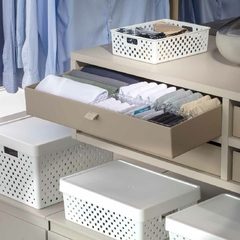 Cesto Organizador Quadratta com Tampa Branco 29x19x12 cm - comprar online