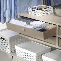 Cesto Organizador Quadratta com Tampa Branco 19x14x10 cm - comprar online