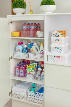 Cesto Organizador Quadratta com Tampa Branco 29x19x12 cm - loja online