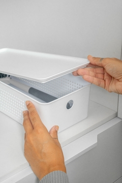 Tampa Cesto Flow Branco 34x27x1,3 cm - Lavize