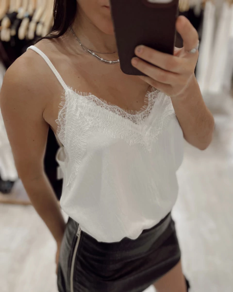 Blusa lencera blanca - comprar online
