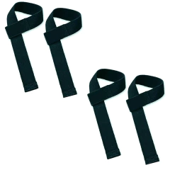 Fundo em branco e centralizado 2 pares de Tala Strap 100% algodão com 70cm de comprimento e 4cm de largura.