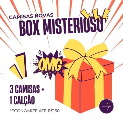 Box Misterioso - 3 Camisas + 1 Short