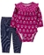 Conjunto 2 Peças Carter's Bebê Menina - Floral Marsala - Tam 3 a 24 Meses