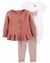 Conjunto 3 Peças Carter's Bebê Menina - Borboleta Rose - Tam NB a 24 Meses