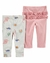 Kit Calça 2 Peças Carter's Bebê Menina - Bichinhos Rosa - Tam 3 a 24 Meses