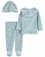 Conjunto 3 Peças Carter's Bebê - Nuvens Azul - Tam NB a 9 Meses