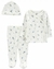 Conjunto 3 Peças Carter's Bebê Menina - Floral Branco - Tam 3 a 9 Meses