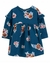 Vestido Manga Longa Carter's Bebê Menina - Floral Azul - Tam 3 a 24 Meses