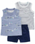 Conjunto 3 Peças Carter's Bebê Menino - Oceano Azul - Tam 3 a 24 Meses