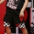 Conjunto Shorts Preto + Bermuda Quadriculada - comprar online