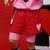 Conjunto Shorts Vermelho + Bermuda Ciclista Rosa