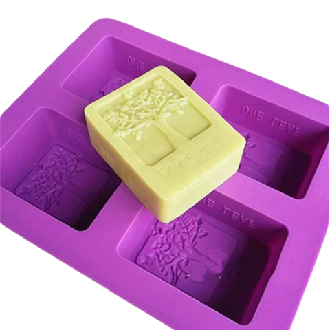 Molde Forma Silicone Sabonete 4 Cavidades Árvore da Vida S03