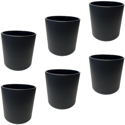 KIT COM 6 COPOS PRETO FOSCO 265ml