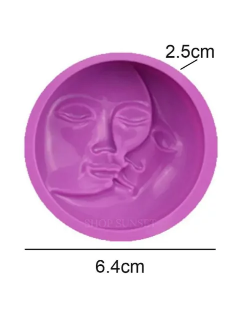 Lua sol rosto Molde silicone Vela sabonete artesanal