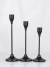 Castiçal - Porta Vela Preto em Metal Trio